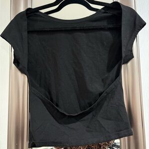 Elegant Black Women's open back Top